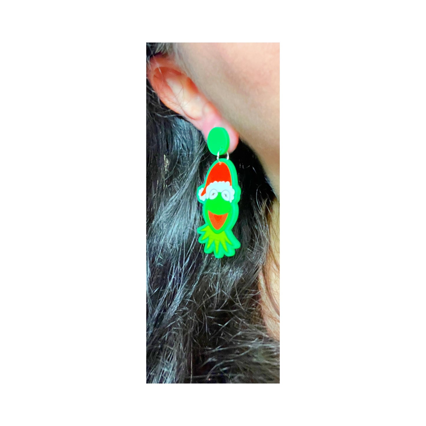 Kermit Santa Drop Earrings