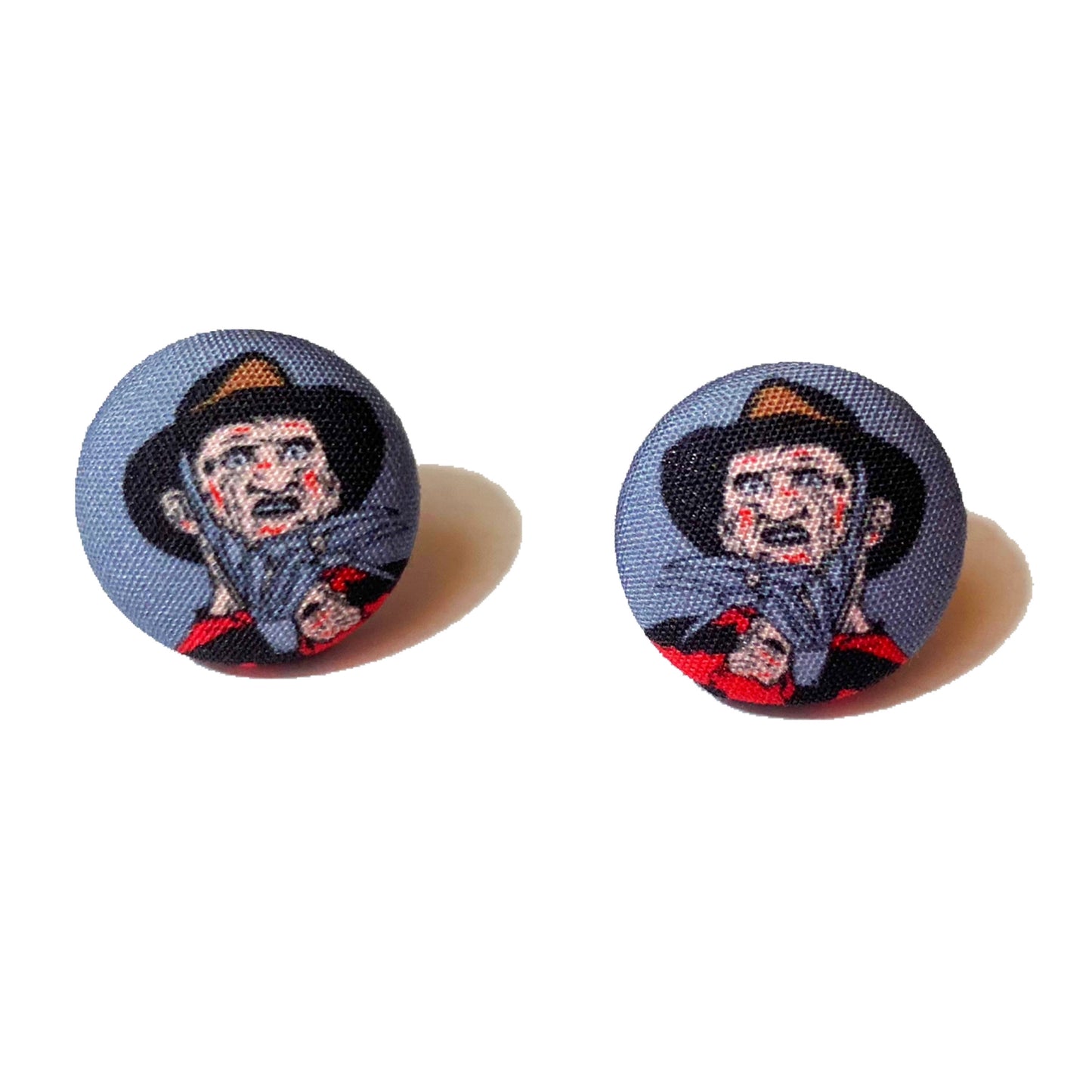 Freddy Nightmare Fabric Button Earrings
