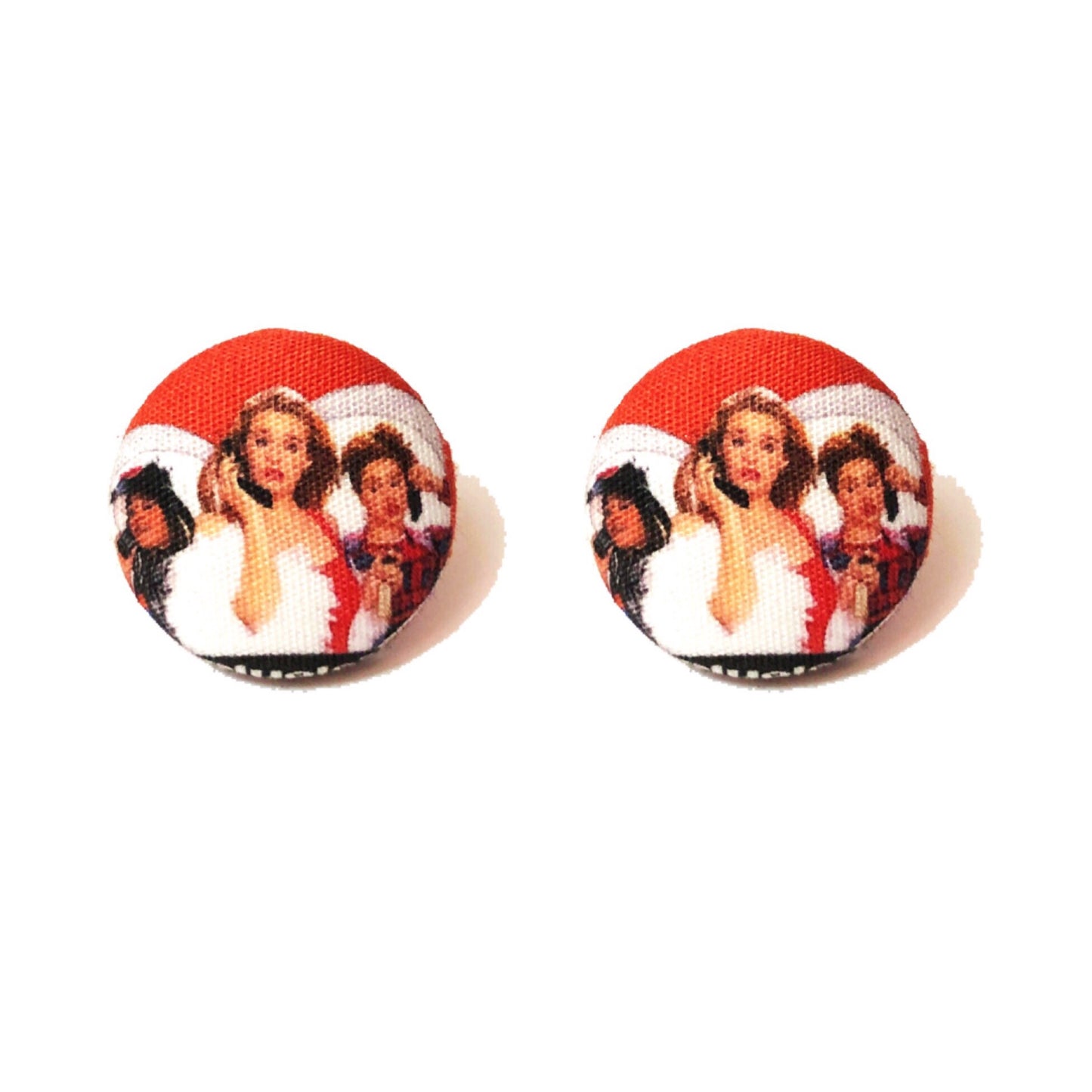 Clueless Fabric Button Earrings