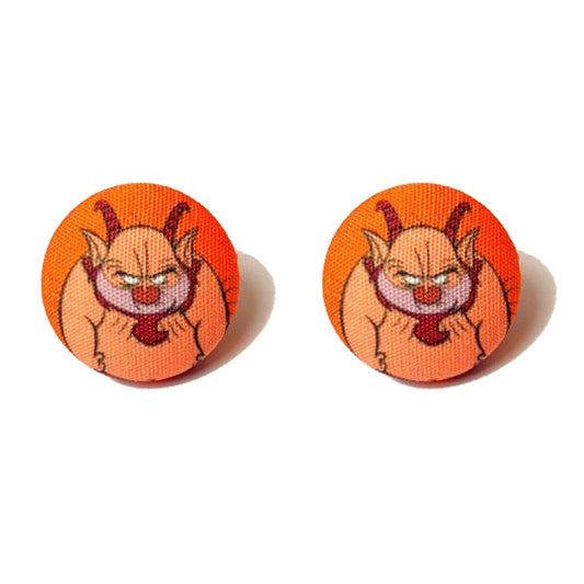 Phil Hercules Inspired Fabric Button Earrings