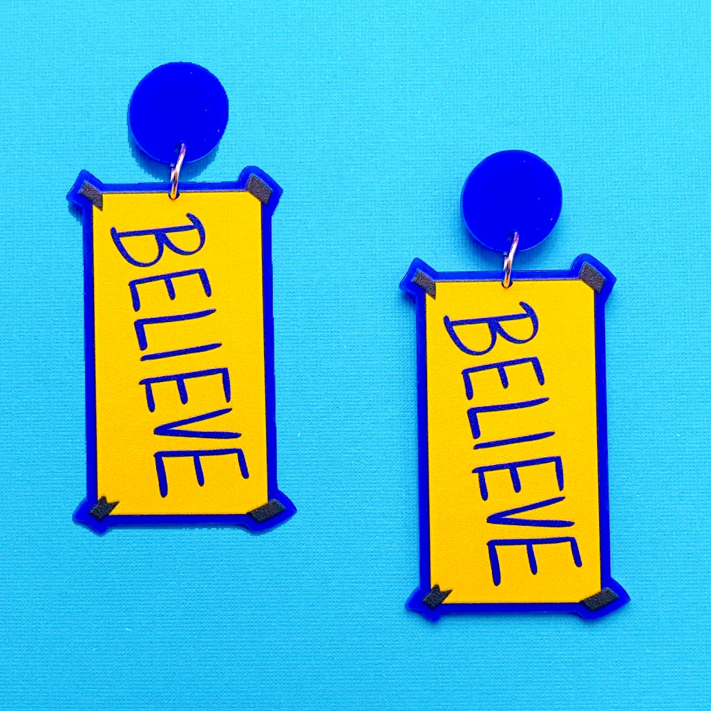 Believe Ted Lasso Drop Earrings