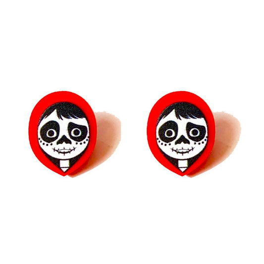 Skeleton Miguel Acrylic Post Earrings