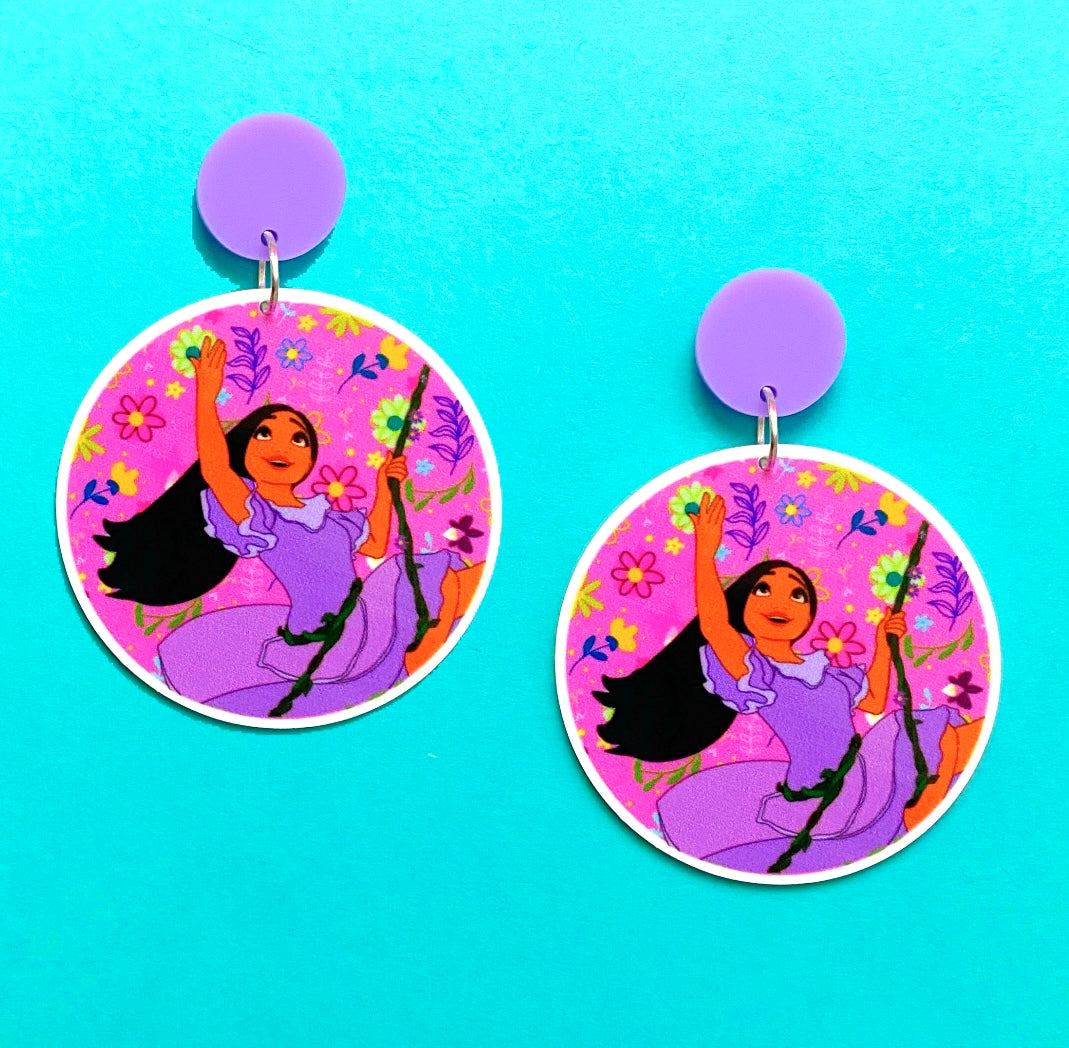 Isabela  Round Acrylic Drop Earrings