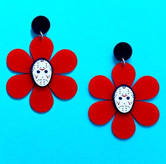Jason Retro Flower Acrylic Drop Earrings