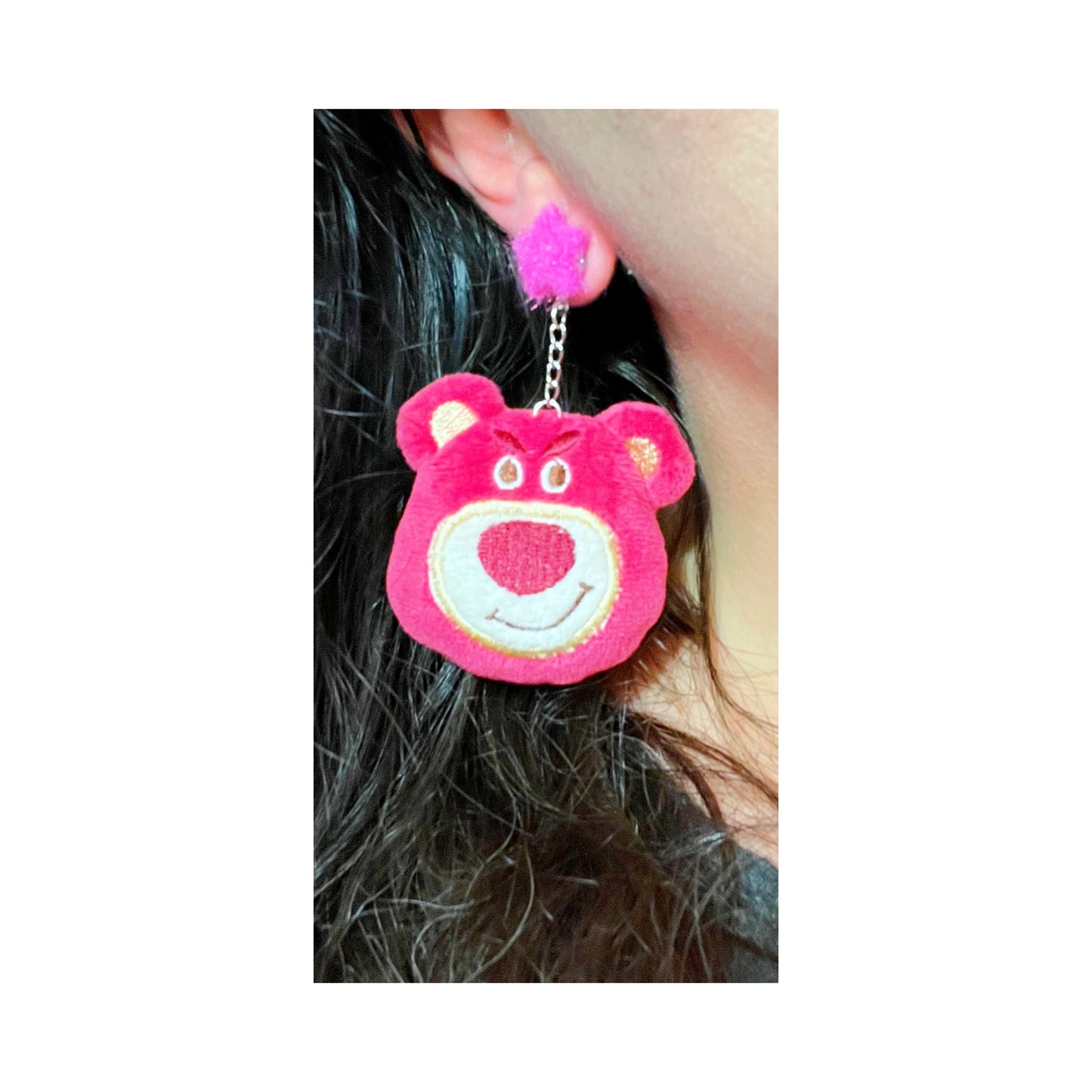 Lotso Plush Pom Pom Hanging Drop Earrings