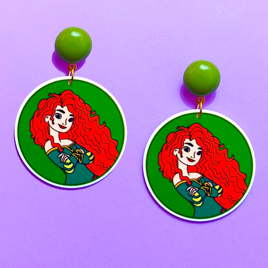 Merida Green Acrylic Drop Earrings