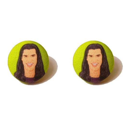 Jacob Fabric Button Earrings