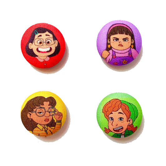 Mei & Friends Fabric Button Earrings