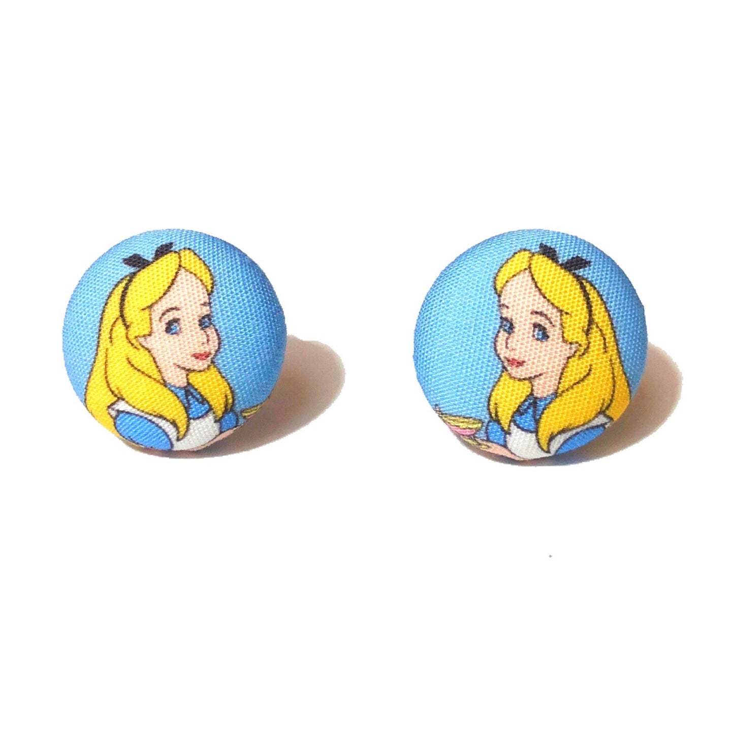 Alice Fabric Button Earrings