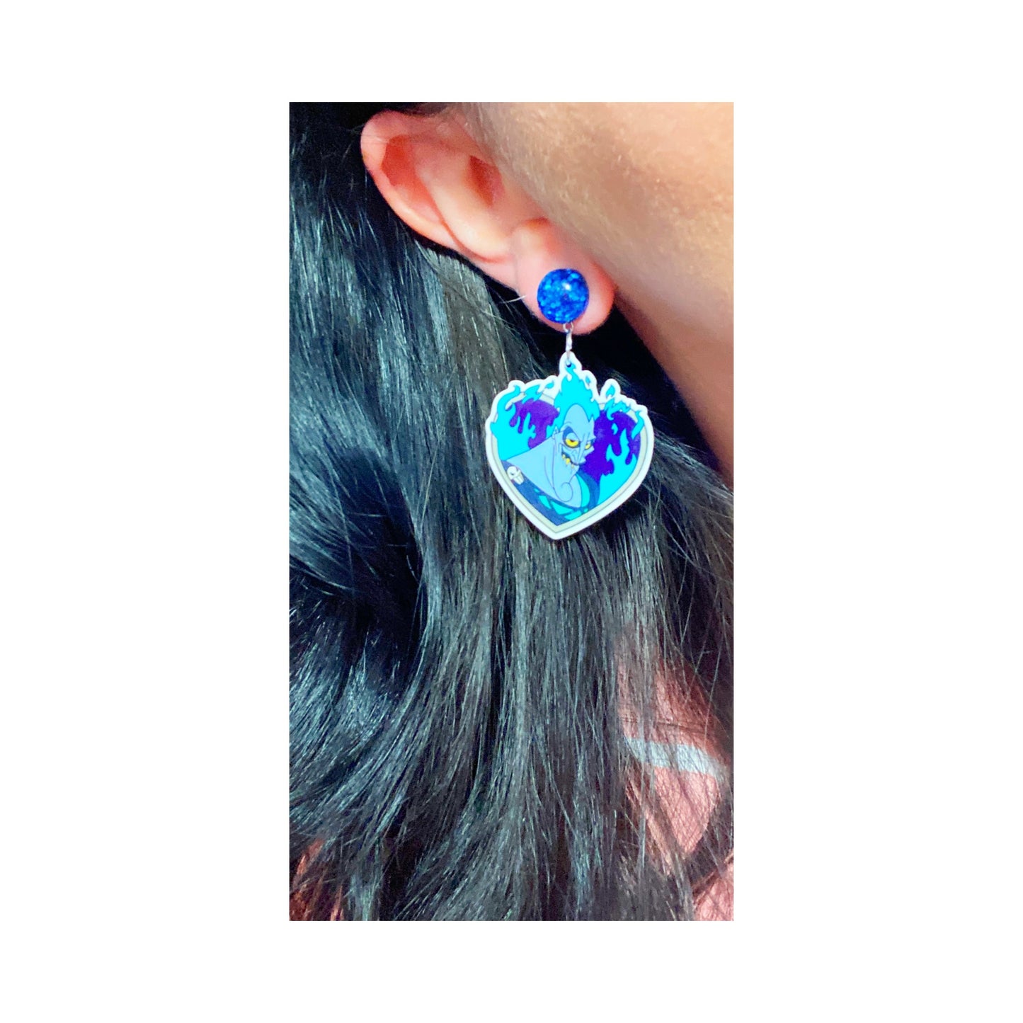 Hades Heart Acrylic Drop Earrings