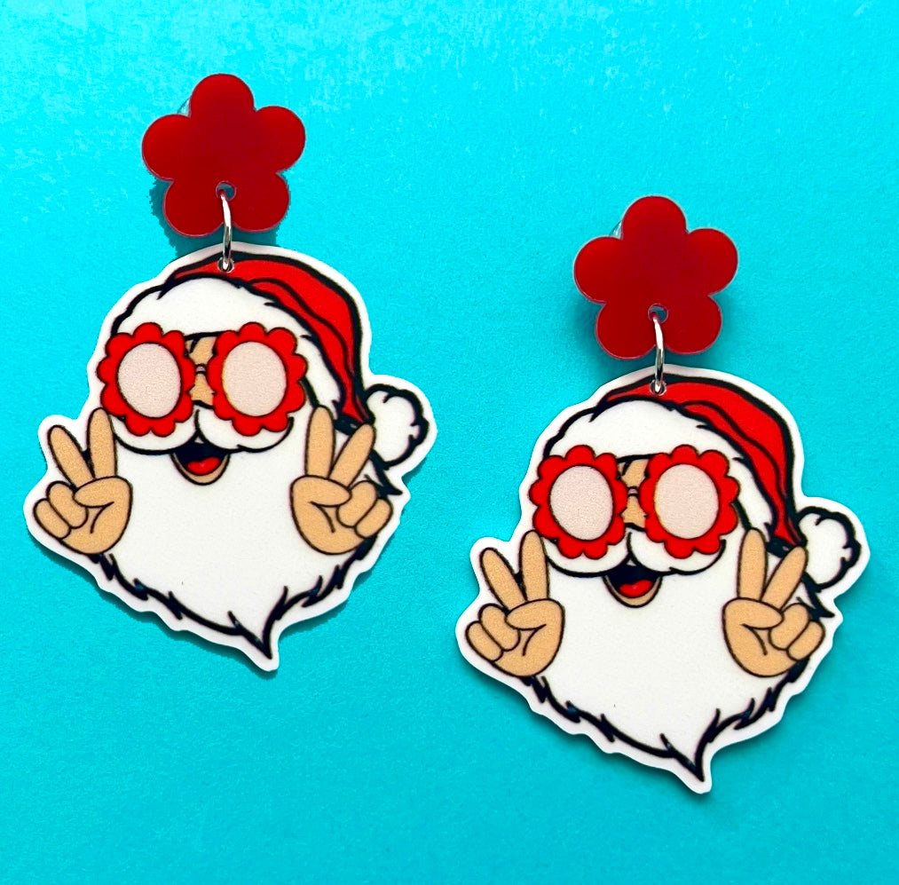 Groovy Santa Drop Earrings