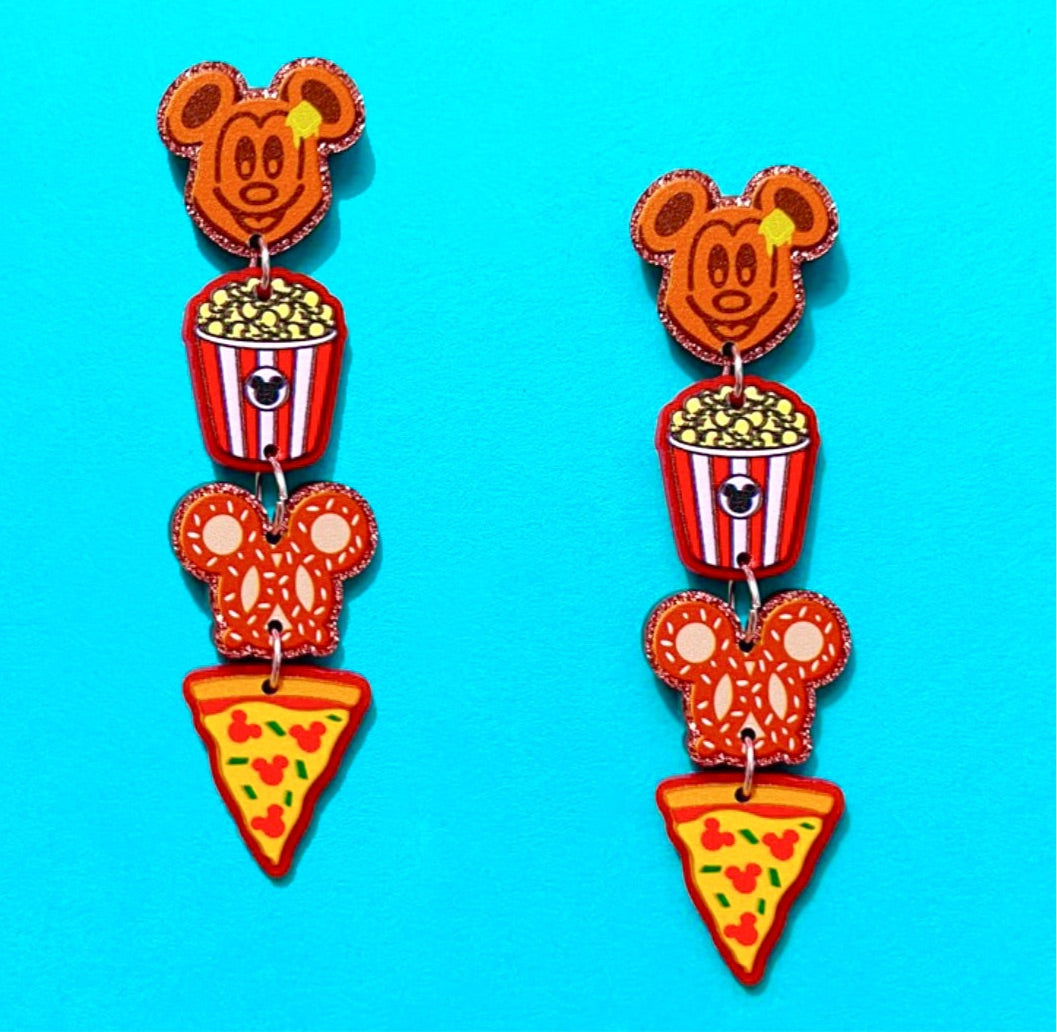 Mouse Snacks Tiered Acrylic Drop Earrings