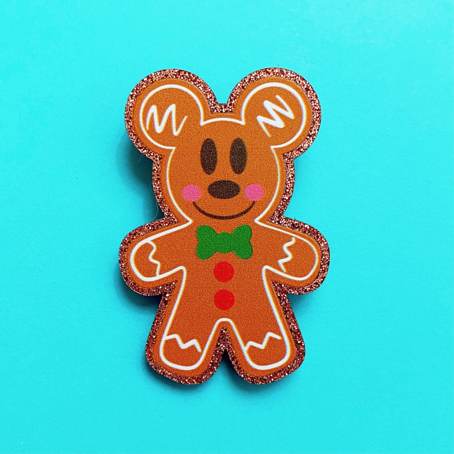 Mouse Gingerbread Acrylic Brooch Pin