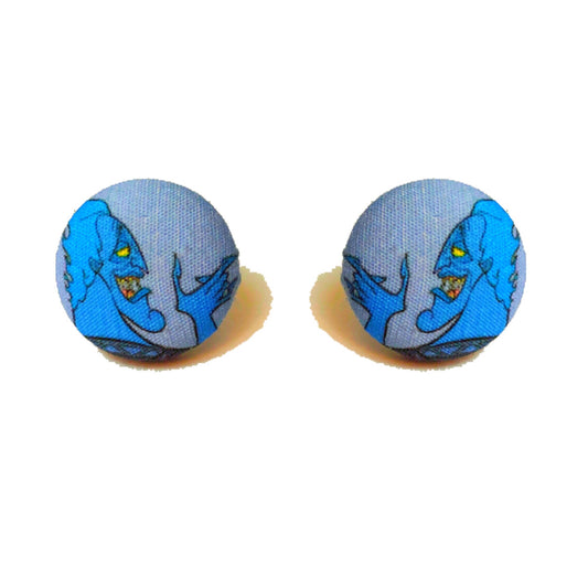 Hades Fabric Button Earrings