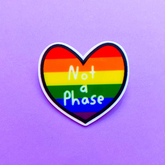 Not A Phase Heart Rainbow Acrylic Brooch Pin
