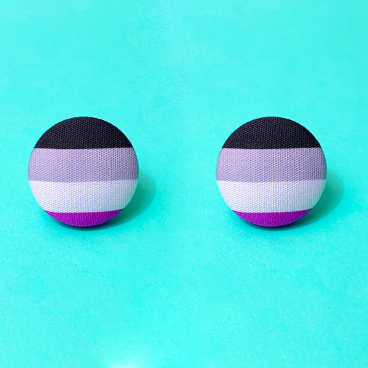 Asexual Flag Fabric Button Earrings