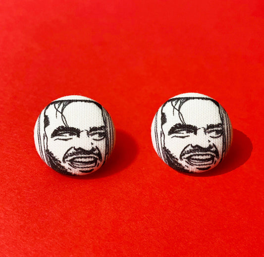 Here’s Johnny Fabric Button Earrings