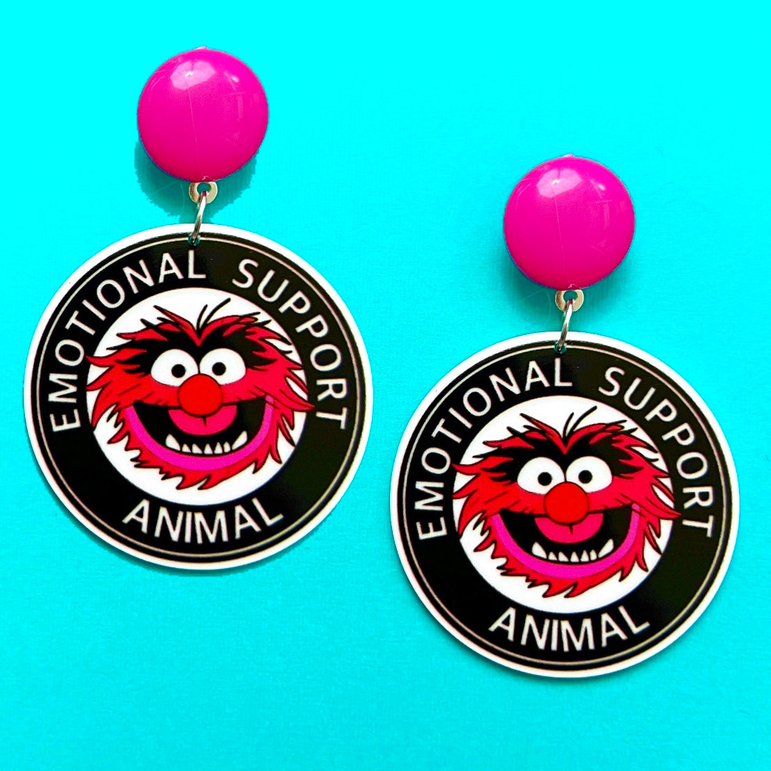 Emotional Support Animal Inspired Drop Earrings
