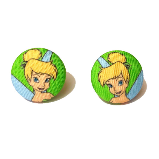 Tink Fabric Button Earrings