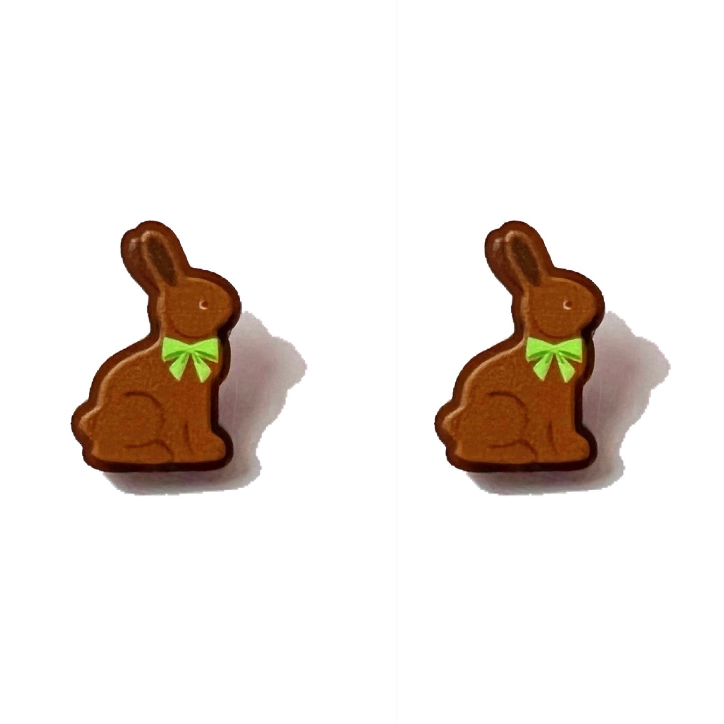 Chocolate Bunny Acrylic Post Earrings