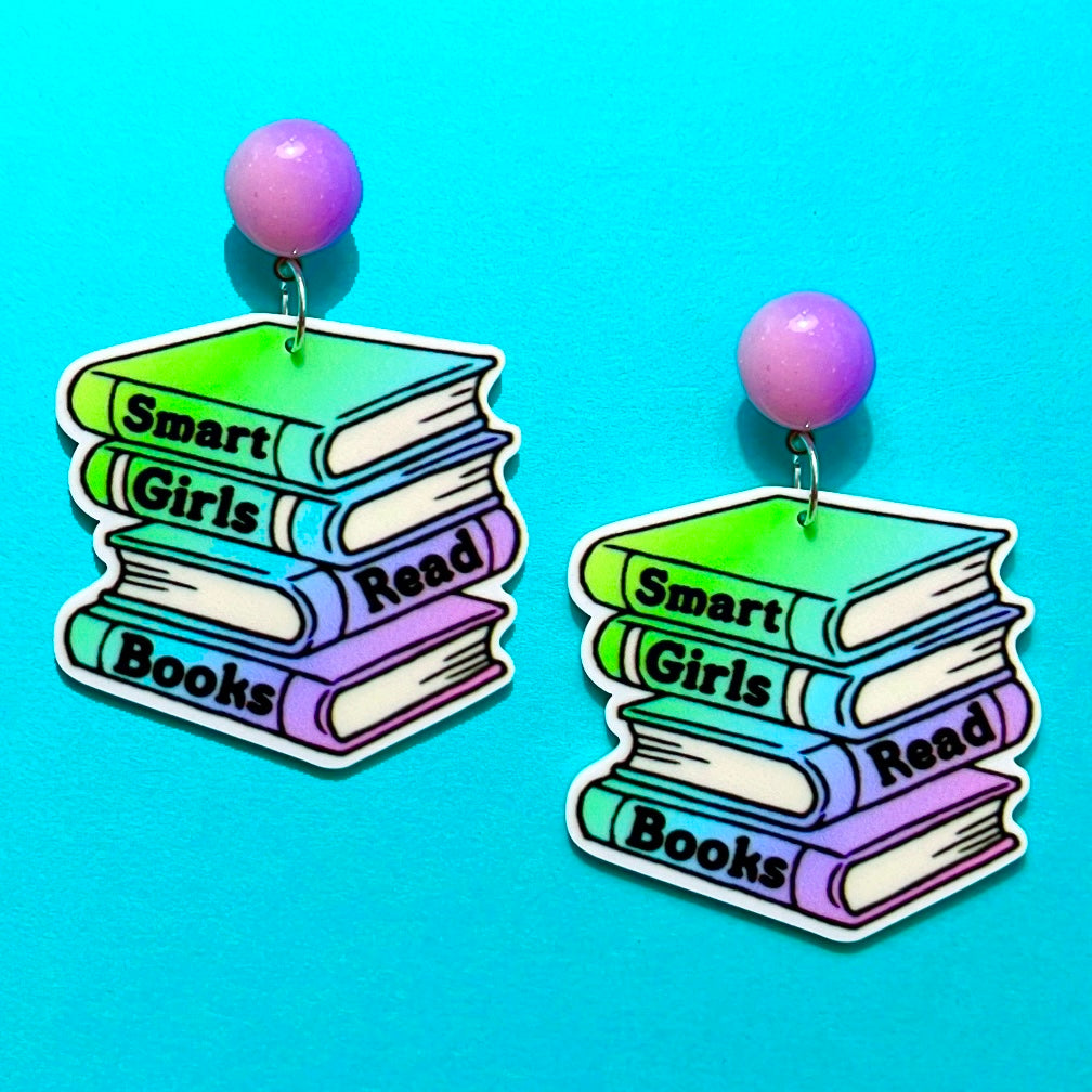 Smart Girls Read Books Acrylic Drop Earrings