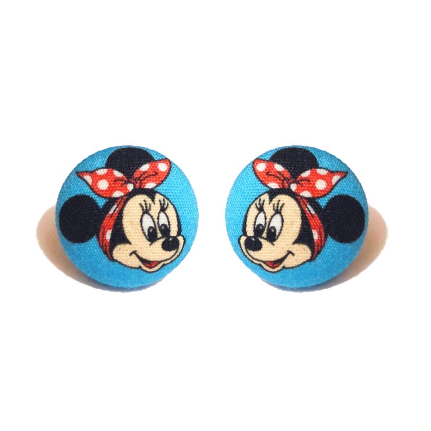 Riveter Mouse Fabric Button Earrings