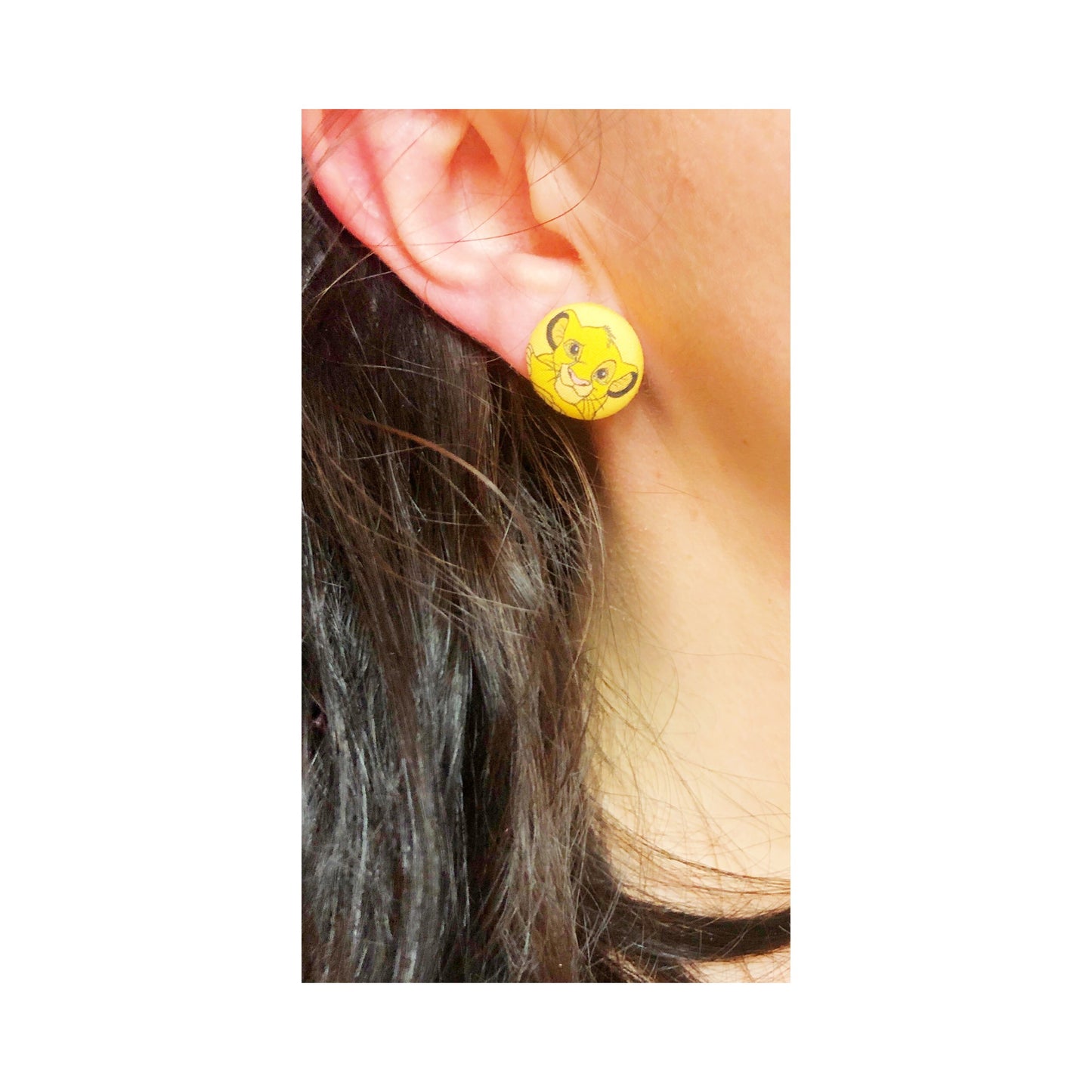 Simba Fabric Button Earrings