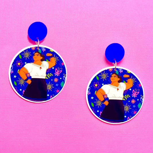 Luisa Round Acrylic Drop Earrings