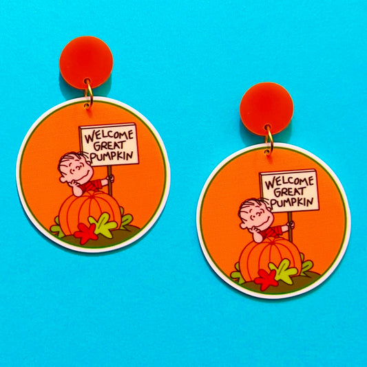 Great Pumpkin Inspired Acrylic Drop Earrings