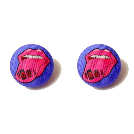 Sour Fabric Button Earrings