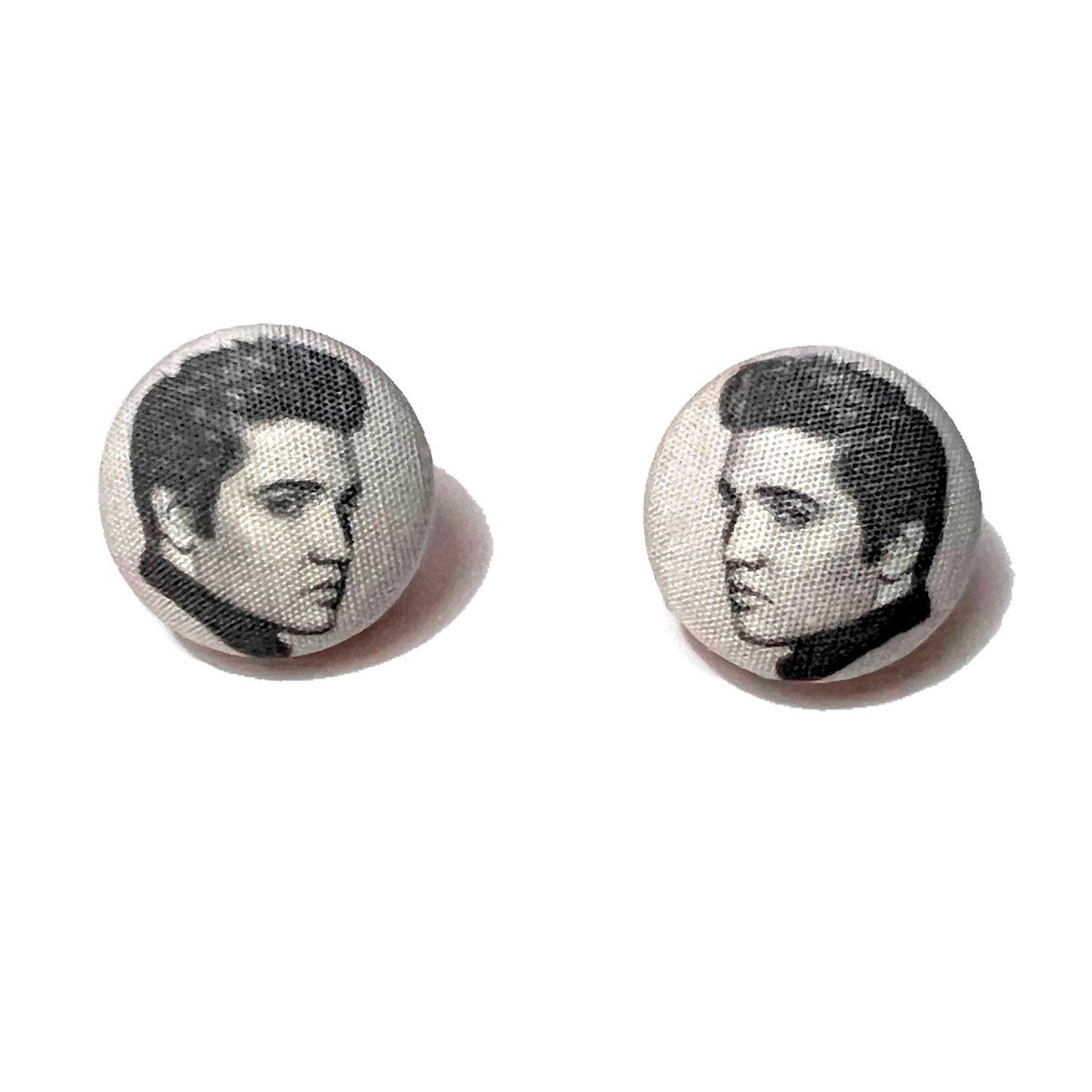 Elvis Fabric Button Earrings