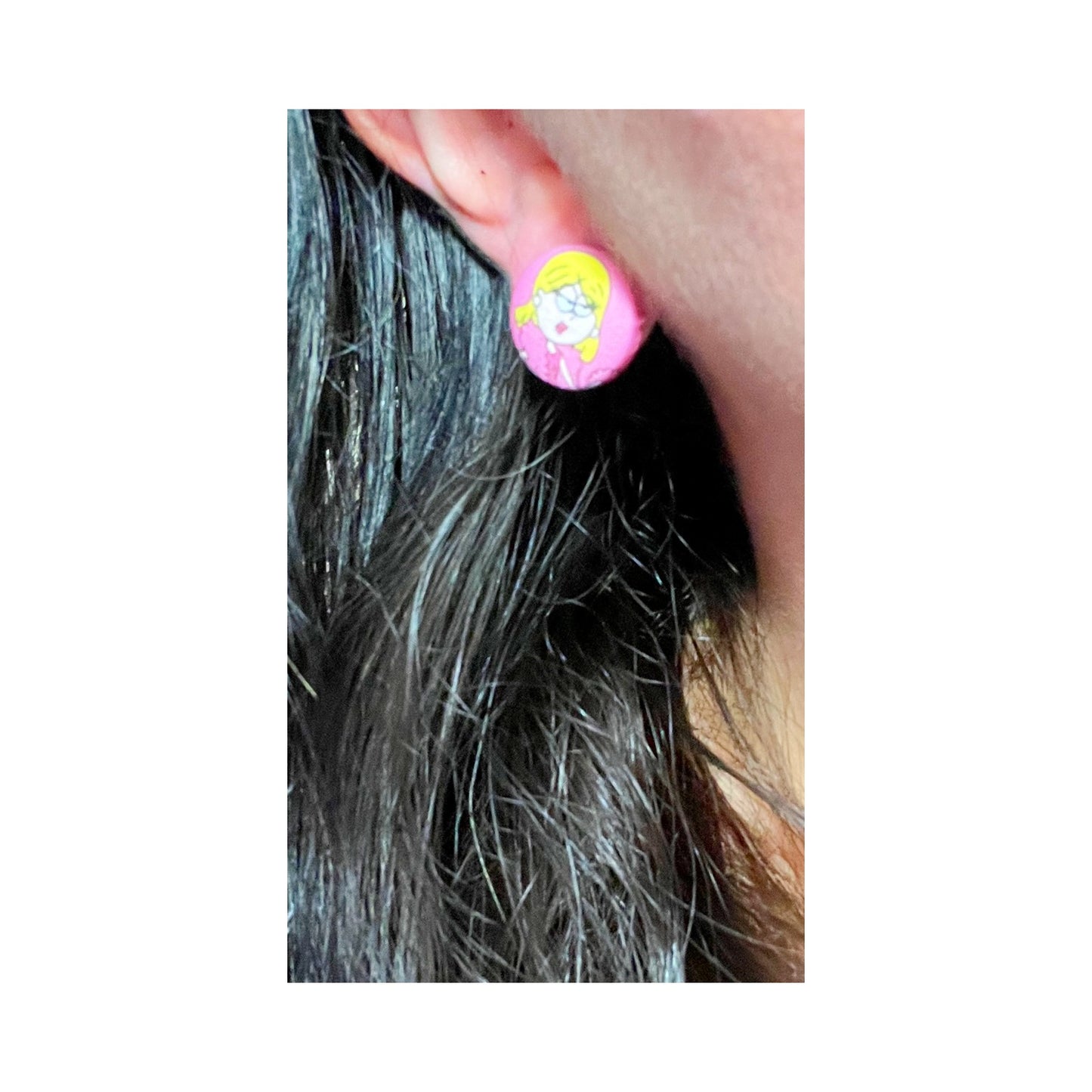 Lizzie Boa Fabric Button Earrings