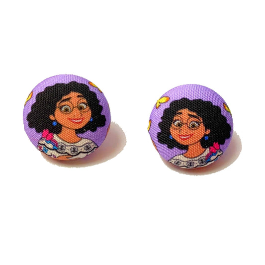 Mirabel Fabric Button Earrings