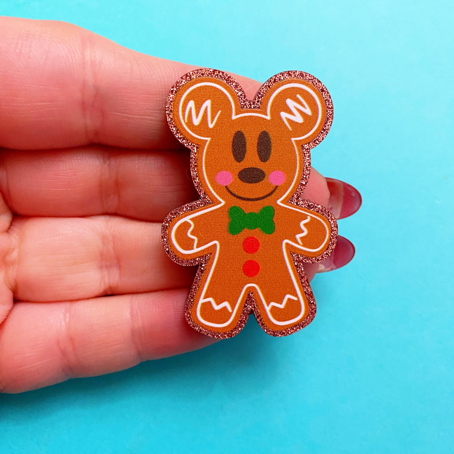 Mouse Gingerbread Acrylic Brooch Pin