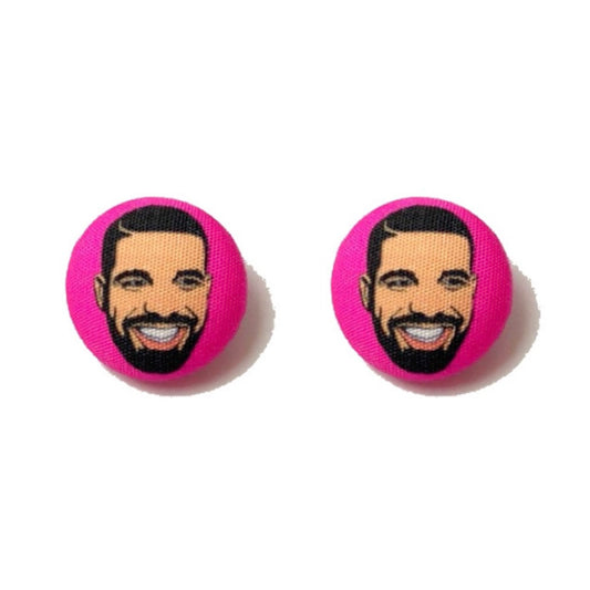 Drake Fabric Button Earrings