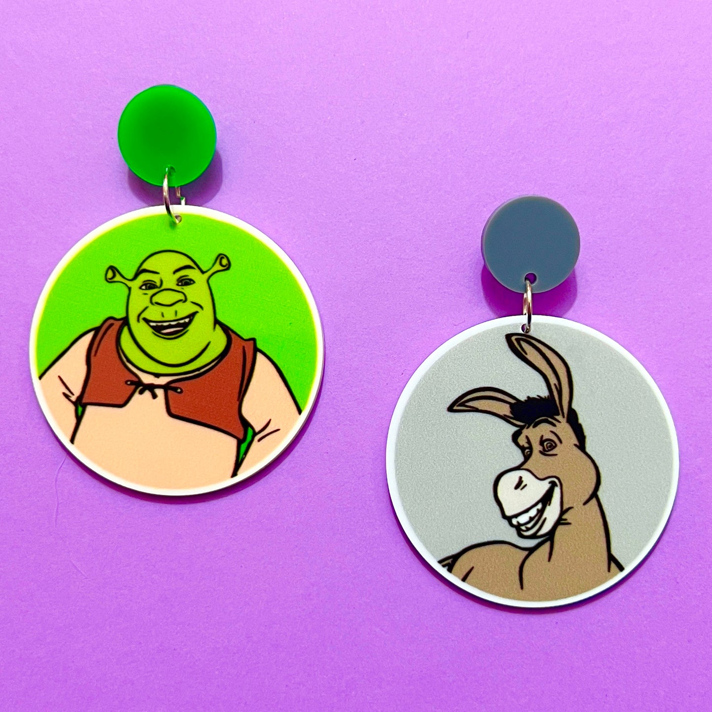 Ogre & Donkey Inspired Drop Earrings