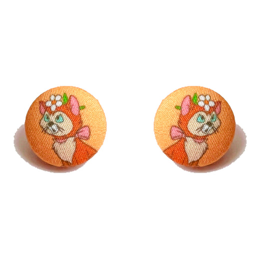 Daisy Dinah Fabric Button Earrings