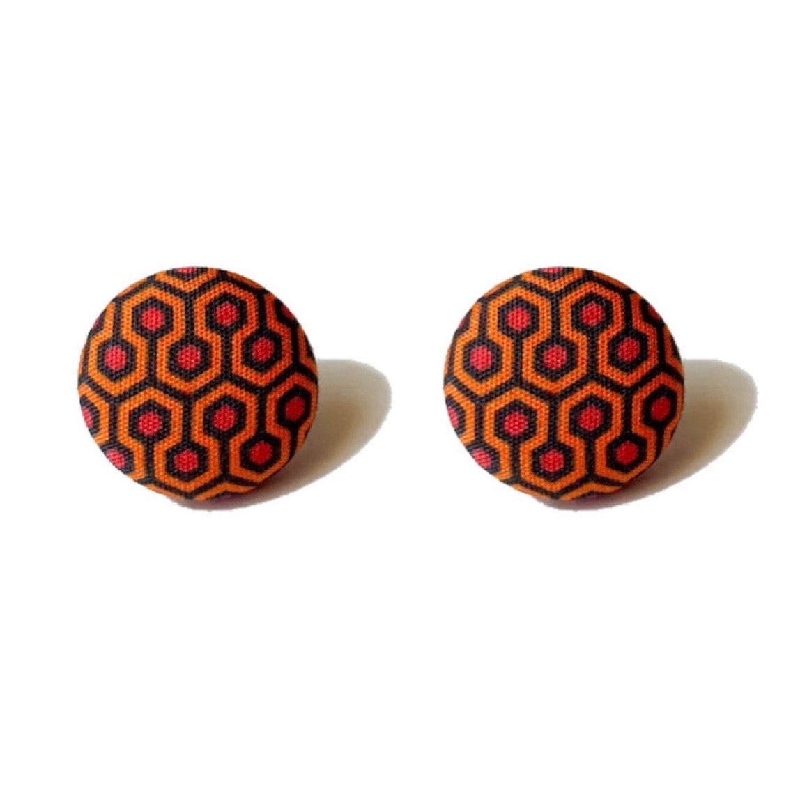 Overlook Hotel Carpet Print The Shining Fabric Button Earrings
