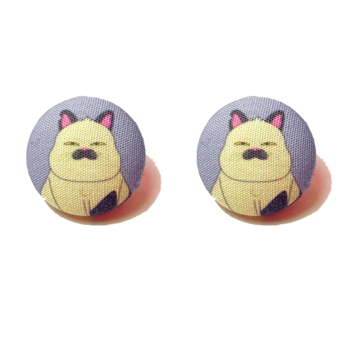 Machiavelli Fabric Button Earrings
