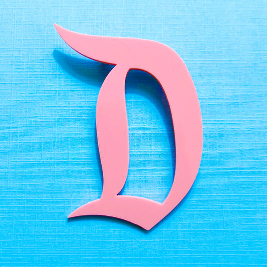 Pink Retro “D” Inspired Acrylic Brooch Pin
