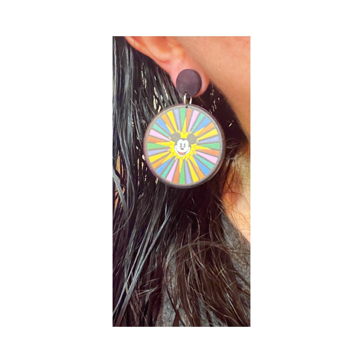Mouse Rainbow Funwheel Drop Earrings