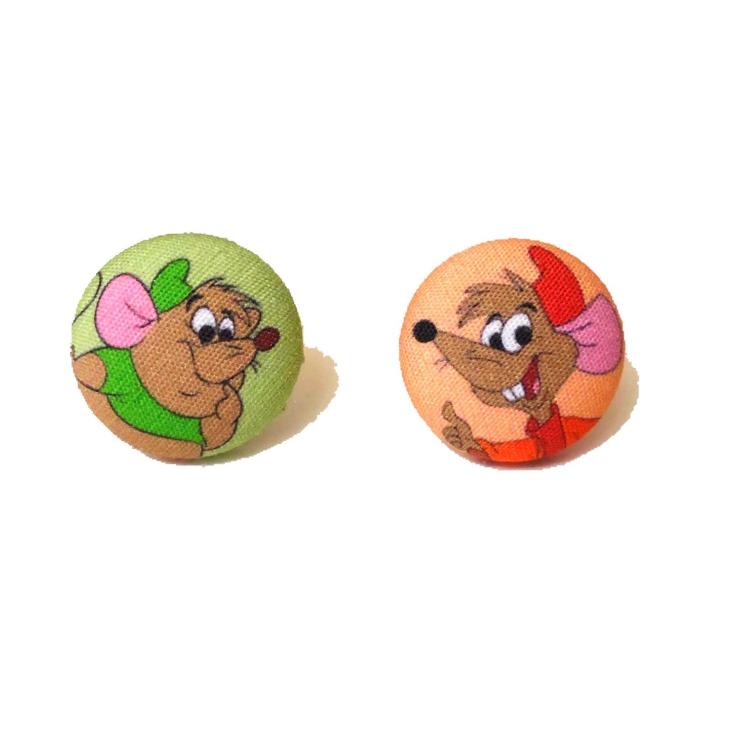 Jaq & Gus Fabric Button Earrings