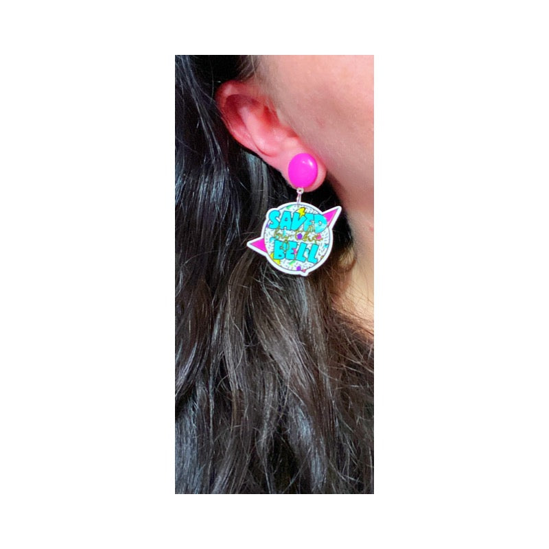 Saved By The Bell Inspired Acrylic Drop Earrings