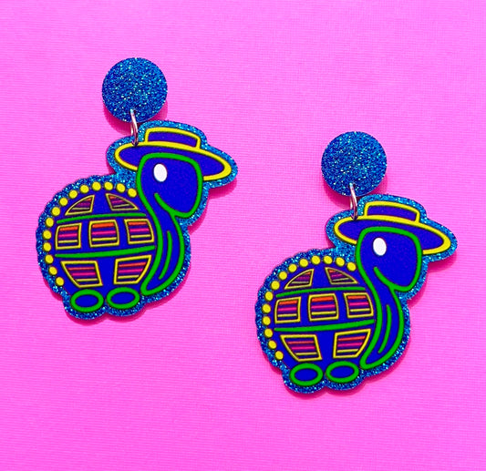 Turtle Float Inspired Acrylic Drop Earrings