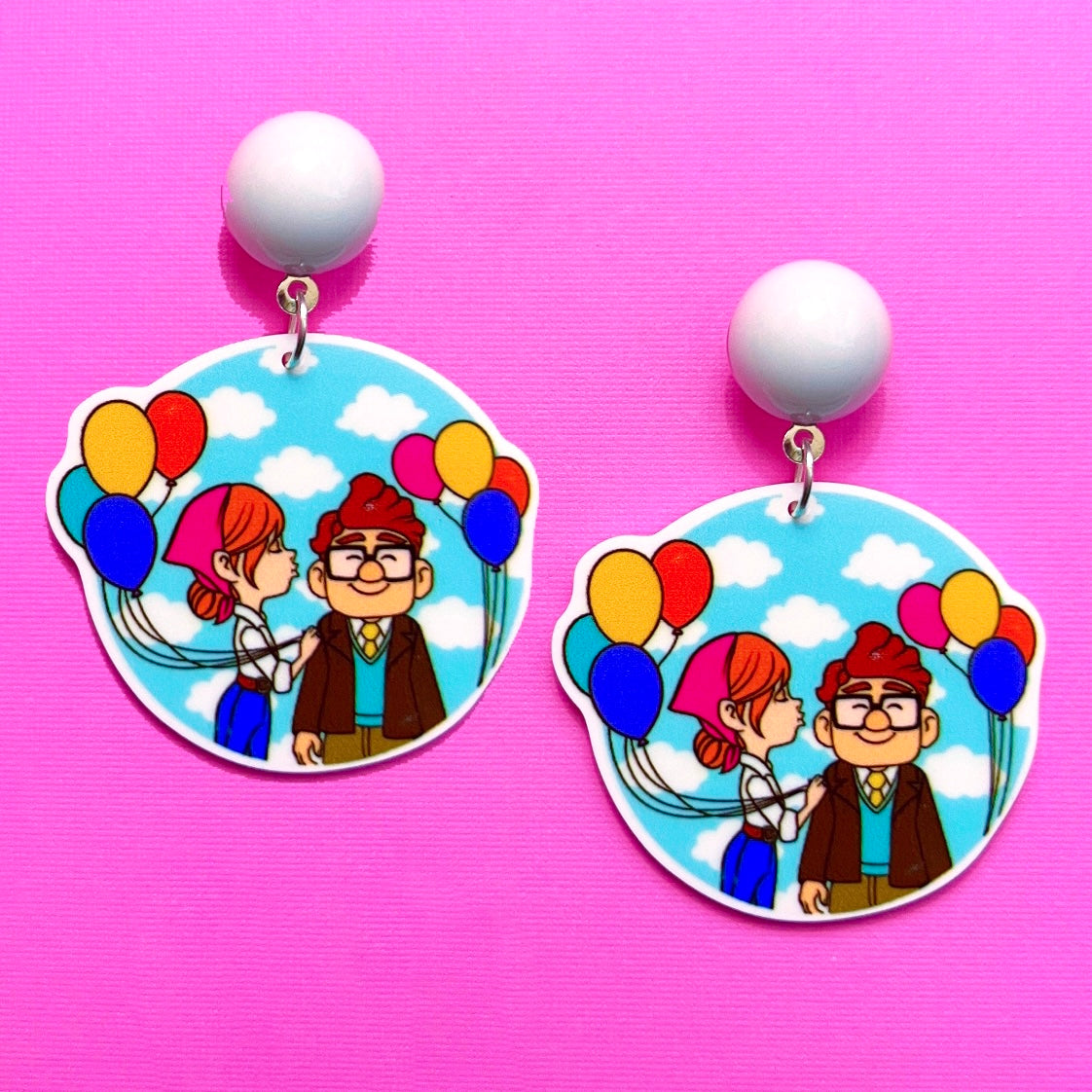 Adventure Is Out There! Carl & Ellie Round Acrylic Drop Earrings