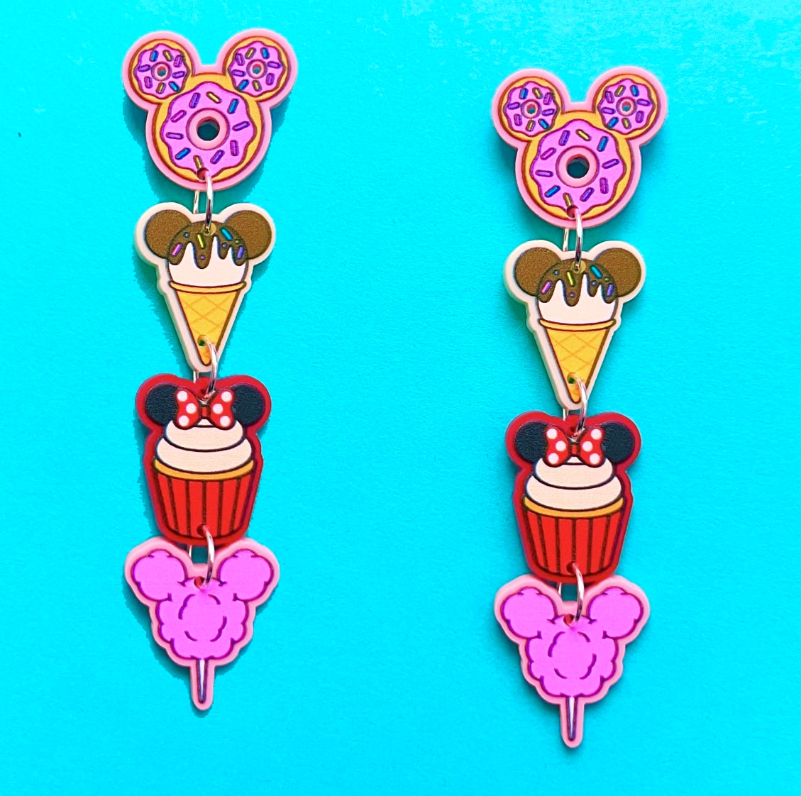 Mouse Desserts Tiered Acrylic Drop Earrings
