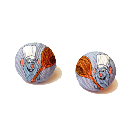 Remy Fabric Button Earrings
