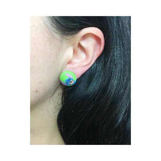 Ohana Fabric Button Earrings