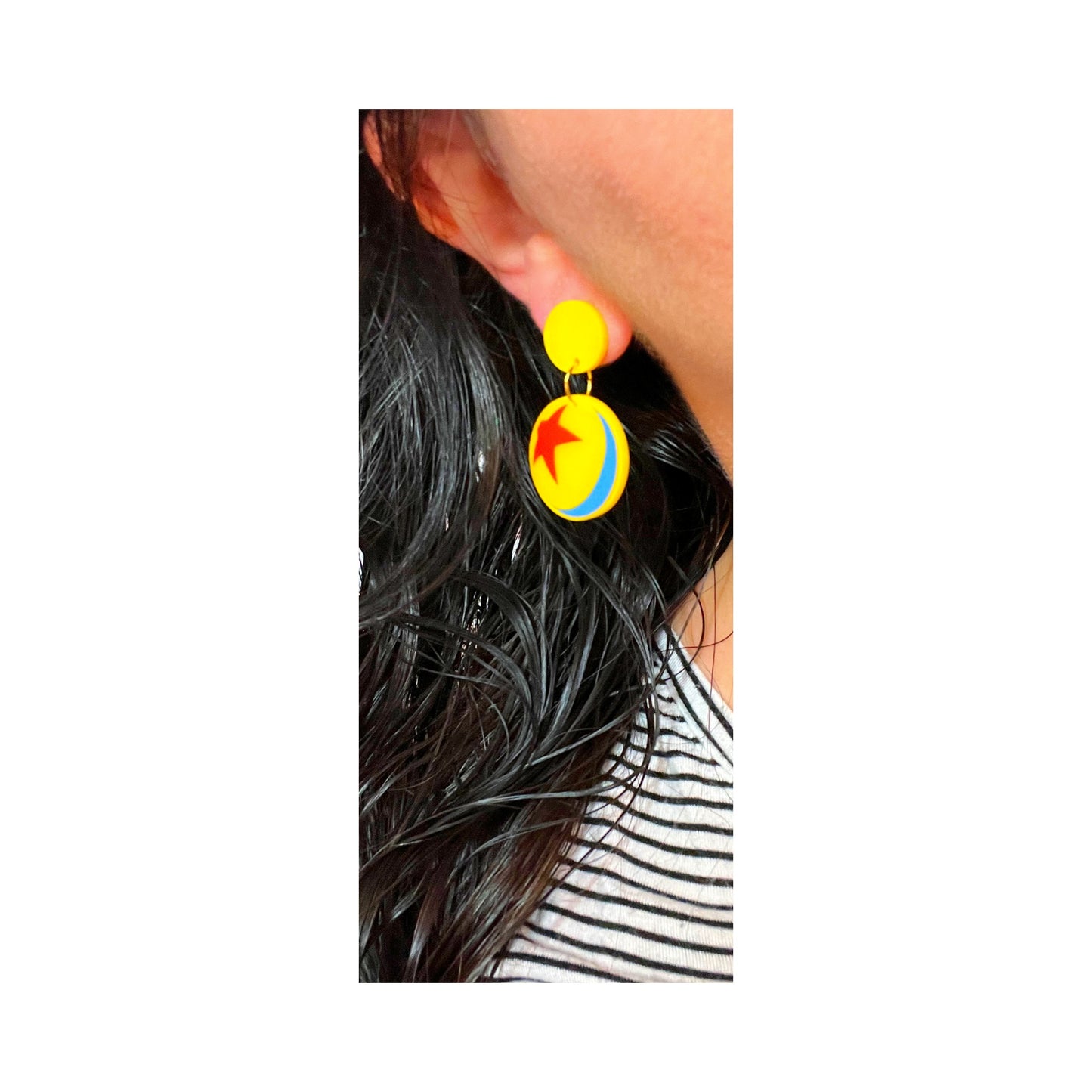 Small Luxo Ball Inspired Acrylic Drop Earrings