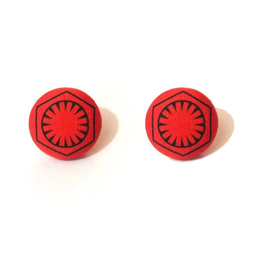 First Order Fabric Button Earrings